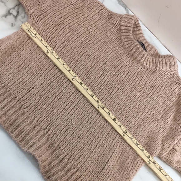 Zara Knit Sweater Womens Small Blush Pink Knit Acrylic Pullover Cozy Mohair Wool - Picture 12 of 14